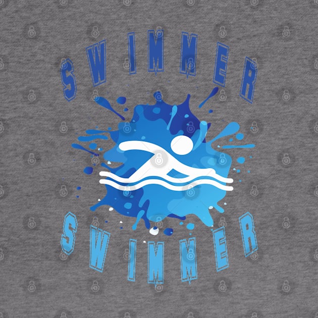 Swimmer Swimming in Blue Splash for All Ages Who Love to Swim by tnts